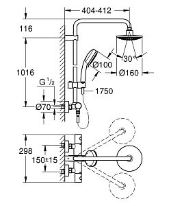  Душевая колонна GROHE New Tempesta Cosmopolitan 27922 000 купить в интернет-магазине сантехники Sanbest