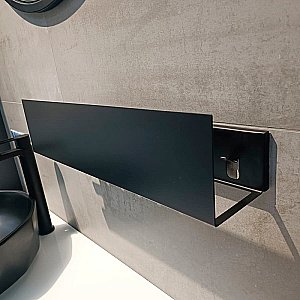 Полка Aquanet Магнум 274189 50 черная матовая, с крючками купить в интернет-магазине сантехники Sanbest