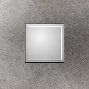 Зеркало BelBagno Kraft 90х80 SPC-KRAFT-TCH-WARM-NERO черное матовое в ванную от интернет-магазине сантехники Sanbest