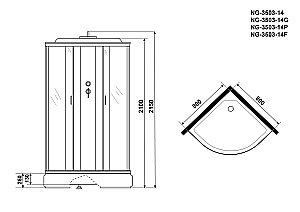 Душевая кабина Niagara Classic NG-3503-14 80х80 купить в интернет-магазине Sanbest