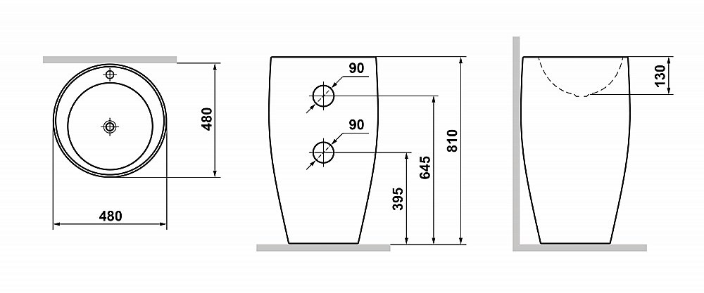 Раковина напольная Laguraty 0001K белая купить в интернет-магазине Sanbest