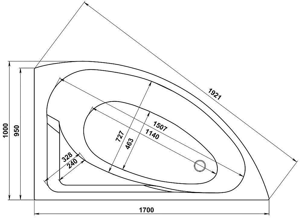 Ванна акриловая BAS АНТИГУА 170х95 белая купить в интернет-магазине Sanbest