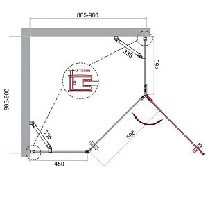 Душевой уголок BelBagno KRAFT P-1 90x90 прозрачный/хром купить в интернет-магазине Sanbest