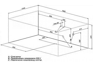 Акриловая ванна Aquanet Mishel 190x115 к/с купить в интернет-магазине Sanbest