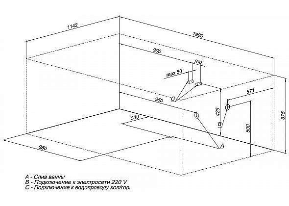 Акриловая ванна Aquanet Mishel 190x115 к/с купить в интернет-магазине Sanbest