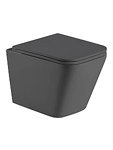 Унитаз подвесной WeltWasser WW GELBACH 10000012044 с крышкой микролифт, безободковый, смыв торнадо, в комплекте с инсталяцией, серый матовый купить в интернет-магазине Sanbest