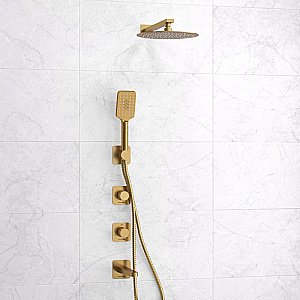 Душевая система WasserKRAFT Schunter 8200 SET2848 золото матовое купить в интернет-магазине сантехники Sanbest