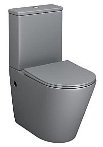 Унитаз Grossman Color GR-4480GLMS безободковый, с крышкой микролифт, с бачком, светло-серый матовый купить в интернет-магазине Sanbest