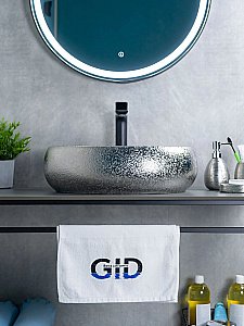 Раковина накладная Gid Lago 48 9030s 52235 серебро купить в интернет-магазине Sanbest