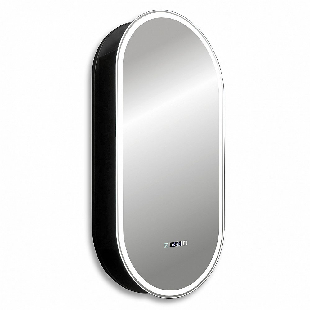 Зеркальный шкаф ABBER Kontur AG6339SWHB 50x100 черный купить в интернет-магазине сантехники Sanbest