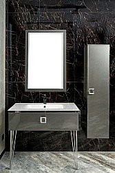 Консоль с раковиной Armadi Art LUCIDO 80 глянцевый графит для ванной в интернет-магазине сантехники Sanbest