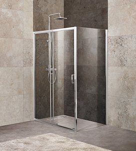 Душевой уголок BelBagno UNIQUE-AH-1-120/135-100-C-Cr 135х100 стекло прозрачное/профиль хром купить в интернет-магазине Sanbest