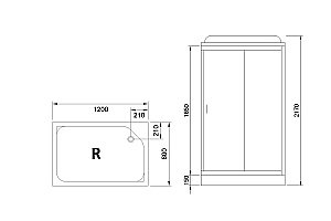 Душевая кабина Royal Bath RB8120HP1-T 120x80 профиль сатин/стекло прозрачное купить в интернет-магазине Sanbest