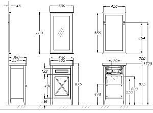 Тумба с раковиной Опадирис Палермо 50 белая матовая для ванной в интернет-магазине Sanbest