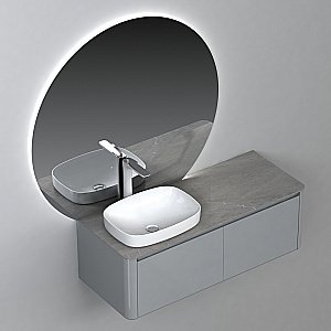 Тумба с раковиной Black&White Universe U915.1200 серая для ванной в интернет-магазине Sanbest