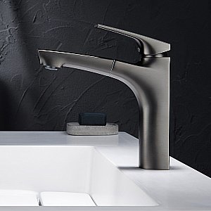 Смеситель для раковины Black&White Universe UK7901MG оружейная сталь купить в интернет-магазине сантехники Sanbest