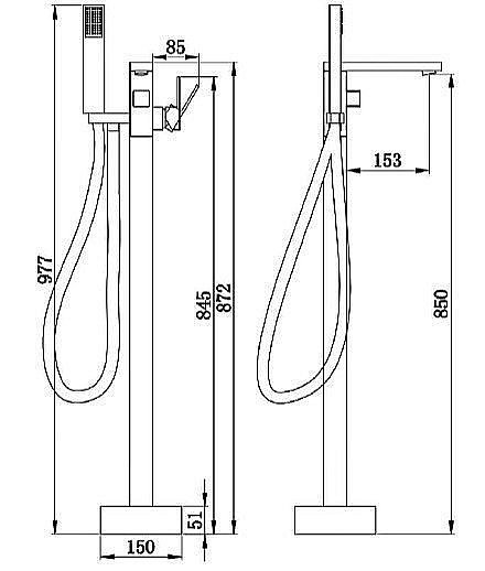 Смеситель для ванны Boch Mann Albano 7774 купить в интернет-магазине сантехники Sanbest
