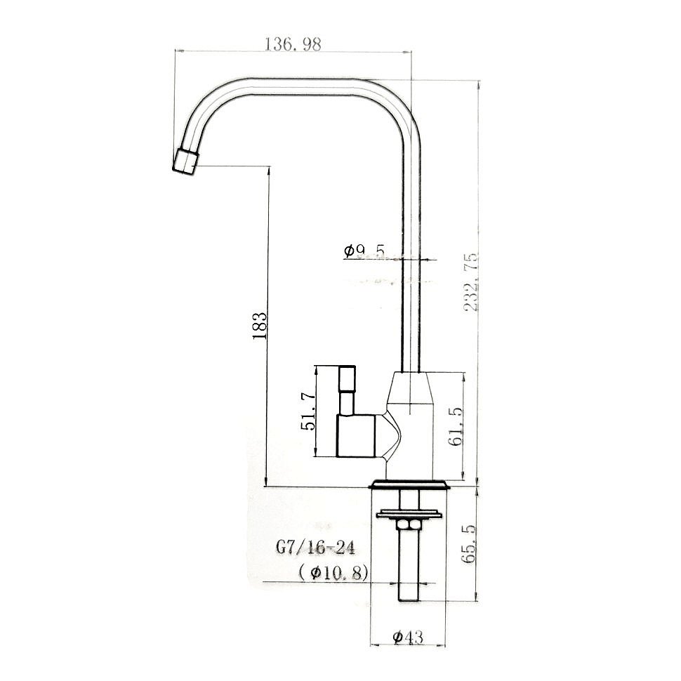 Смеситель для кухни PAINI Monoflow AF103 для питьевой воды, хром купить в интернет-магазине сантехники Sanbest