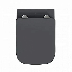 Унитаз подвесной BAS KVADRO DARK GREY безободковый, с крышкой микролифт, темно-серый купить в интернет-магазине Sanbest