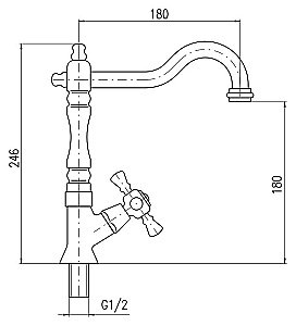 Смеситель для раковины Rav-Slezak Morava retro MK594/8 хром купить в интернет-магазине сантехники Sanbest
