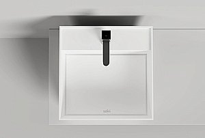 Раковина накладная Salini Armonia SQUARE Top 03 130523TM 45 из искусственного камня S-Stone, белая матовая купить в интернет-магазине Sanbest