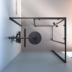 Душевой уголок AM.PM X-Joy Square Slide W94G-403-12080-BТ 120х80 стекло прозрачное/профиль черный матовый купить в интернет-магазине Sanbest