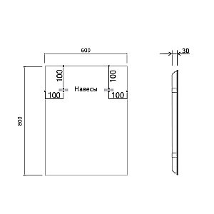 Зеркало Vincea 60 VLM-3VN600B черное в ванную от интернет-магазине сантехники Sanbest
