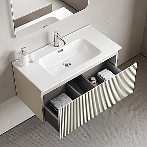 Тумба с раковиной Sancos Snob R 1.0 SNR1.090CE/CN7002 Beige Soft для ванной в интернет-магазине Sanbest