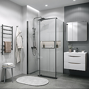 Душевой уголок Grossman Pragma 120х100 120.K33.03.1210.42.00 стекло прозрачное/профиль графит сатин купить в интернет-магазине Sanbest