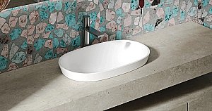 Раковина врезная сверху столешницы Salini MAREA 01 1802201M 64,5 из искусственного камня S-Stone, белая матовая купить в интернет-магазине Sanbest