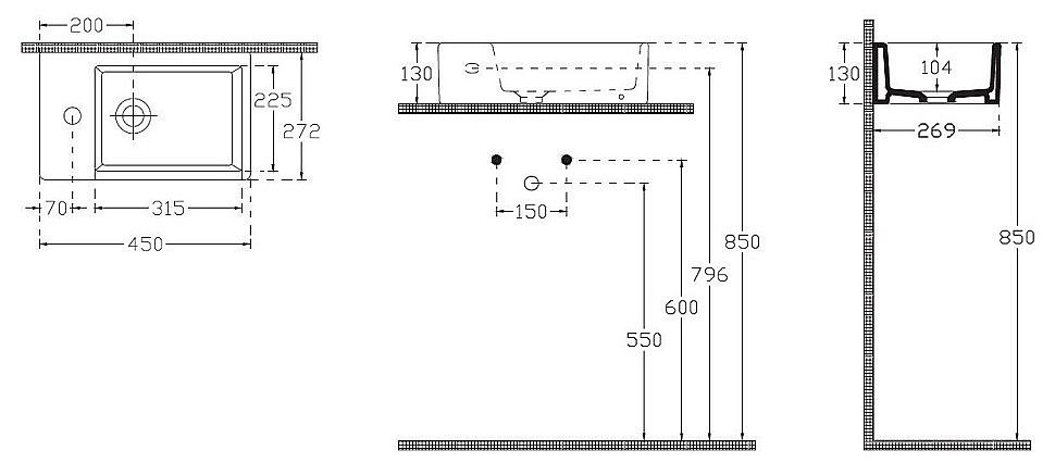 Раковина ISVEA Purita 45 10PL50045SV белая купить в интернет-магазине Sanbest