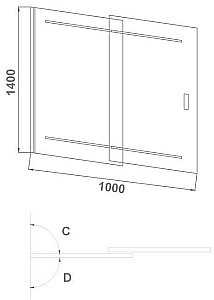 Шторка для ванны Good Door SCREEN SL-100-C-В купить в интернет-магазине Sanbest