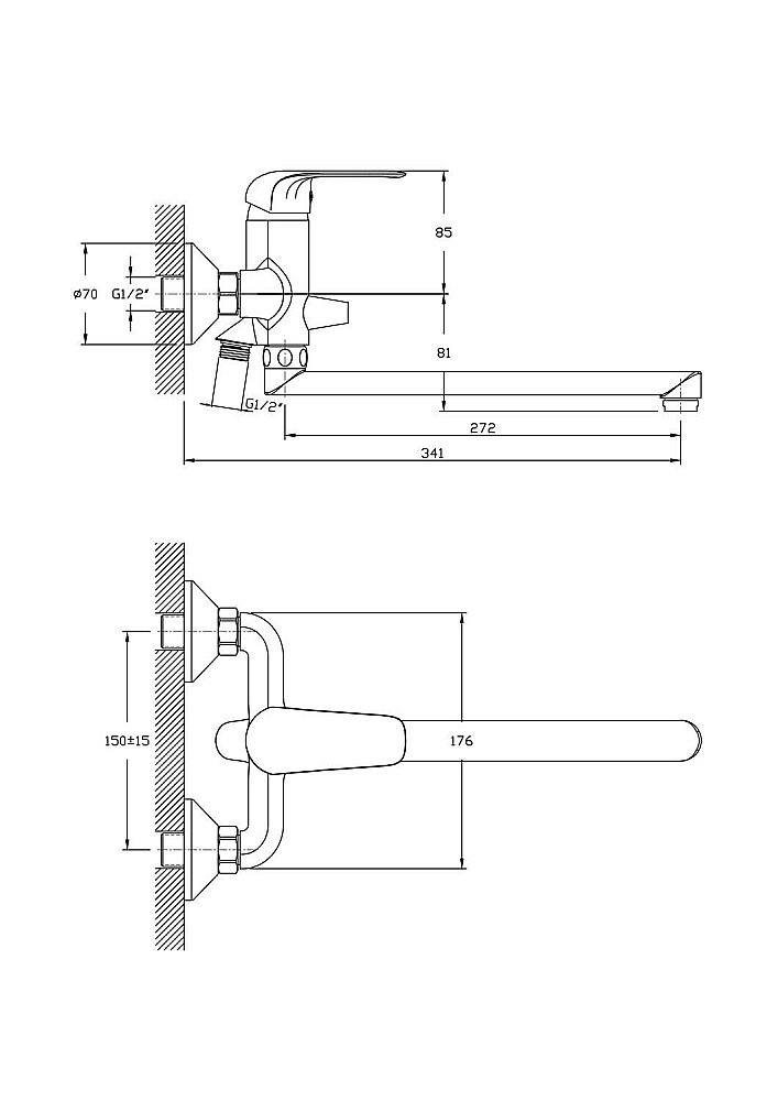 Смеситель для ванны Rush Fiji FI1835-51 купить в интернет-магазине сантехники Sanbest
