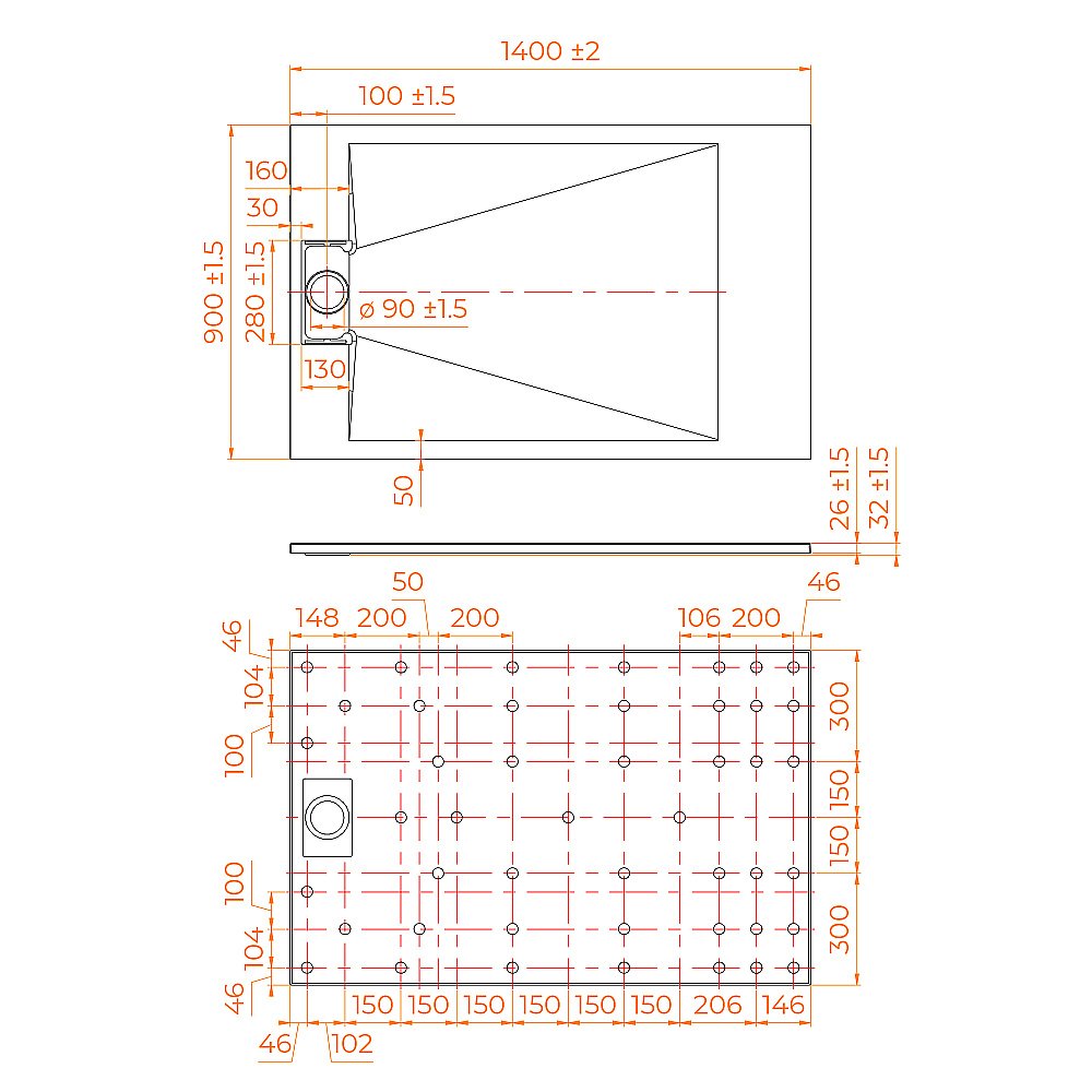 Душевой поддон RGW TUS-W 553702914-01 90x140 белый купить в интернет-магазине Sanbest