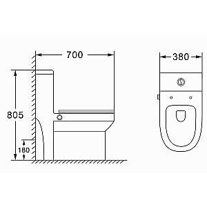 Унитаз моноблок с функцией биде Azario Brusco AZ-1085B белый, безободковый, с крышкой микролифт купить в интернет-магазине Sanbest