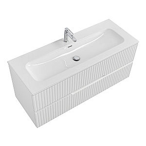 Тумба с раковиной Cezares DUET-N 120 DUET-N-1200-2C-SO-BO+CZR-8073-120 Bianco Opaco для ванной в интернет-магазине Sanbest