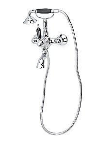 Смеситель для ванны Boheme Tradizionale Chromo 263-BLC хром/ручка черная керамика купить в интернет-магазине сантехники Sanbest