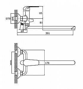 Смеситель для ванны Orange Iris M41-211cr купить в интернет-магазине сантехники Sanbest