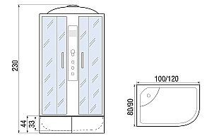 Душевая кабина River Dunay XL 120/80/44 TH с гидромассажем купить в интернет-магазине Sanbest