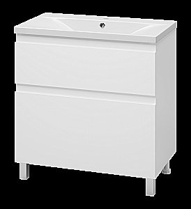 Тумба с раковиной Misty Лаки - 80 П-Лак-01080-0112Я белая для ванной в интернет-магазине Sanbest