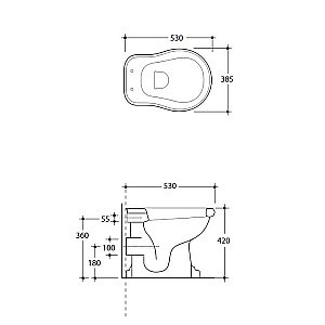 Унитаз приставной Kerasan Retro 1011 выпуск в стену купить в интернет-магазине Sanbest