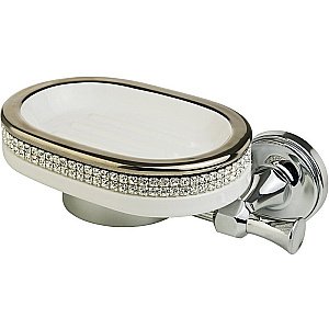 Мыльница Migliore Dubai 31248 белая керамика/хром-swarovski купить в интернет-магазине сантехники Sanbest
