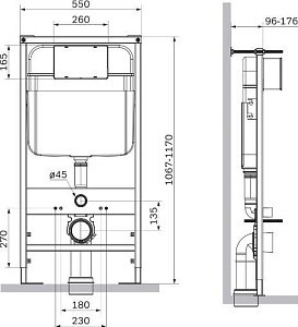 Унитаз подвесной SantiLine SL-5007+SL-01 безободковый, с инсталляцией, с крышкой микролифт купить в интернет-магазине Sanbest