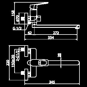 Смеситель для ванны Elghansa Brunn new 5382306 хром купить в интернет-магазине сантехники Sanbest