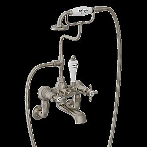 Смеситель для ванны Burlington Claremont T8-QT BNKL шлифованный никель купить в интернет-магазине сантехники Sanbest