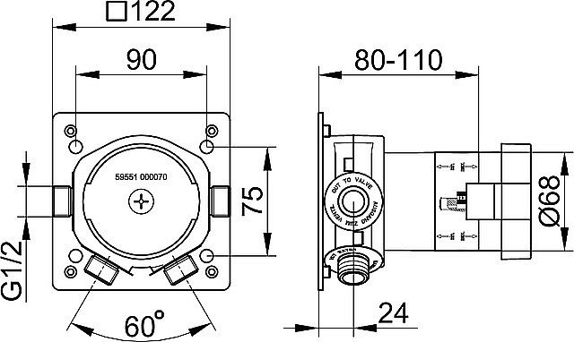 Смеситель для душа KEUCO IXMO PURE 59551379501 купить в интернет-магазине сантехники Sanbest