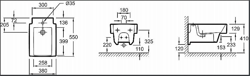Биде подвесное Jacob Delafon TERRACE EMA0002-00 купить в интернет-магазине Sanbest