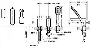 Смеситель для ванны Bravat GINA F565104C-2-ENG купить в интернет-магазине сантехники Sanbest