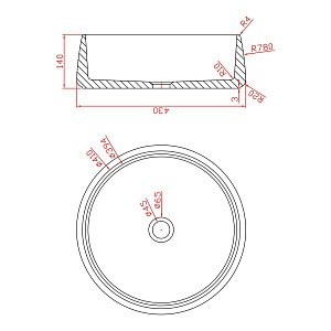 Раковина накладная Montebianco COLOSSEUS 11052 белая матовая купить в интернет-магазине Sanbest