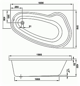 Ванна акриловая Vagnerplast Avona 150x90 купить в интернет-магазине Sanbest